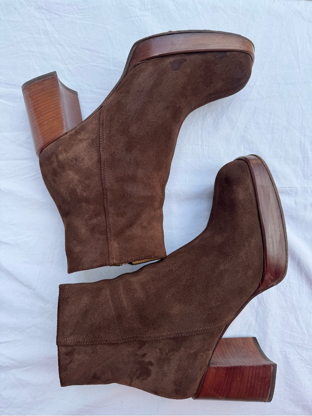 Tod’s Brown Suede Platform Ankle Boots EU 41.5 - Picture 7 of 17